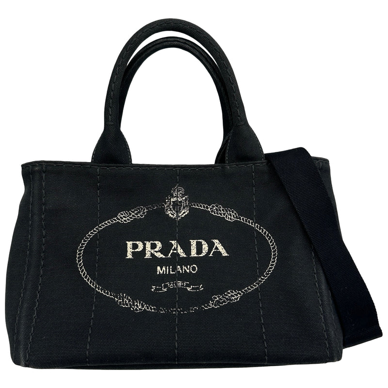 PRADA プラダ カナパ デニム ブラック 1BG439 ギャランティ付 プラダ PRADA カナパミニ 1BG439 ブラック キャンバス レディース