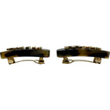 ミュウミュウ miu miu ロゴヘアクリップ 2コセット ブラウン ゴールド金具 プレキシグラス/ゴールドプレーテッド アクセサリー