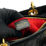 クリスチャン・ディオール Christian Dior レディディオール ミディアム ブラック ラムスキン レディース ショルダーバッグ