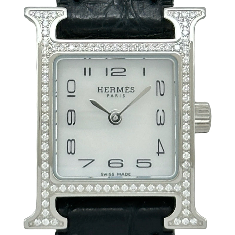 み*ー様 HERMES エルメス 腕時計 本体　稼働品 エルメス HERMES Hウォッチ ミニ HH1.131 ホワイトシェル ステンレス