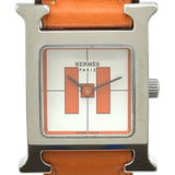 エルメス HERMES Hウォッチ 2001年銀座限定モデル HH1.210.832/GOR オレンジ/ホワイト ステンレススチール クオーツ レディース 腕時計