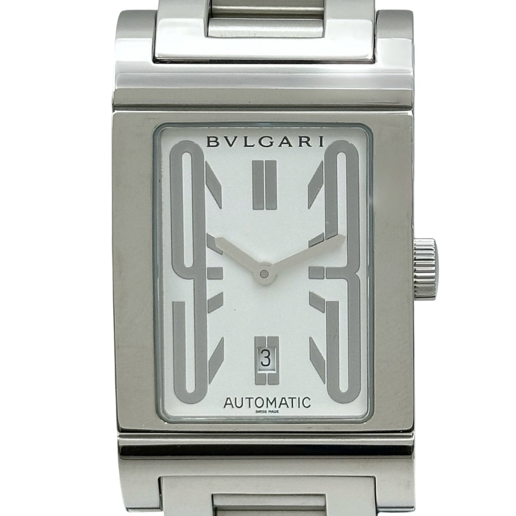 BVLGARI ブルガリ レッタンゴロ RT45S ホワイト メンズ ブルガリ BVLGARI レッタンゴロ RT45S ホワイト ステンレススチール