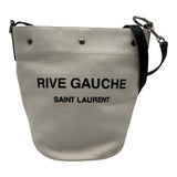サンローラン SAINT LAURENT リヴゴーシュバケットバッグ 669299 ホワイト キャンバス/レザー レディース ショルダーバッグ
