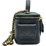 シャネル CHANEL マトラッセ トップハンドル ヴァニティ AP3017 ブラック ゴールド金具 キャビアスキン レディース ショルダーバッグ