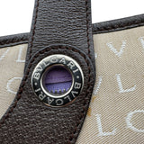 ブルガリ BVLGARI ロゴマニア ハンドバッグ ベージュ/ブラウン キャンバス/レザー レディース ハンドバッグ