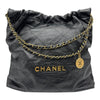 シャネル CHANEL CHANEL22 バッグ ブラック ゴールド金具 シャイニーカーフスキン レディース ハンドバッグ