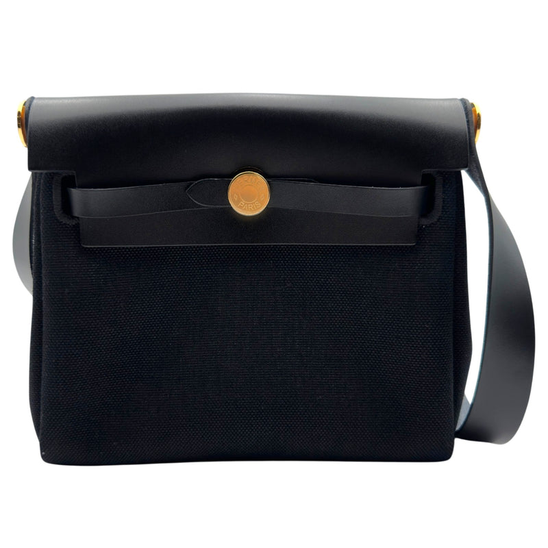 エールバッグ20 エールバッグミニ　ノワール　ゴールド金具 エルメス HERMES エールバッグジップ ミニ G刻印 ブラック ゴールド