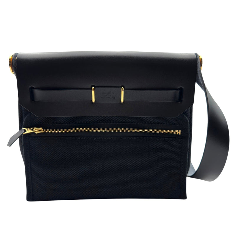 エルメス HERMES エールバッグジップ ミニ G刻印 ブラック ゴールド