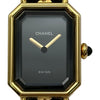 シャネル CHANEL プルミエール S H0001 ブラック ゴールドプレーテッド クオーツ レディース 腕時計