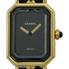 シャネル CHANEL プルミエール S H0001 ブラック メッキ クオーツ レディース 腕時計