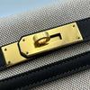 エルメス HERMES ケリー28 外縫い K刻印 エクリュベージュ/モカ ゴールド金具 トワルアッシュ/スイフト レディース ショルダーバッグ