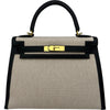 エルメス HERMES ケリー28 外縫い K刻印 エクリュベージュ/モカ ゴールド金具 トワルアッシュ/スイフト レディース ショルダーバッグ