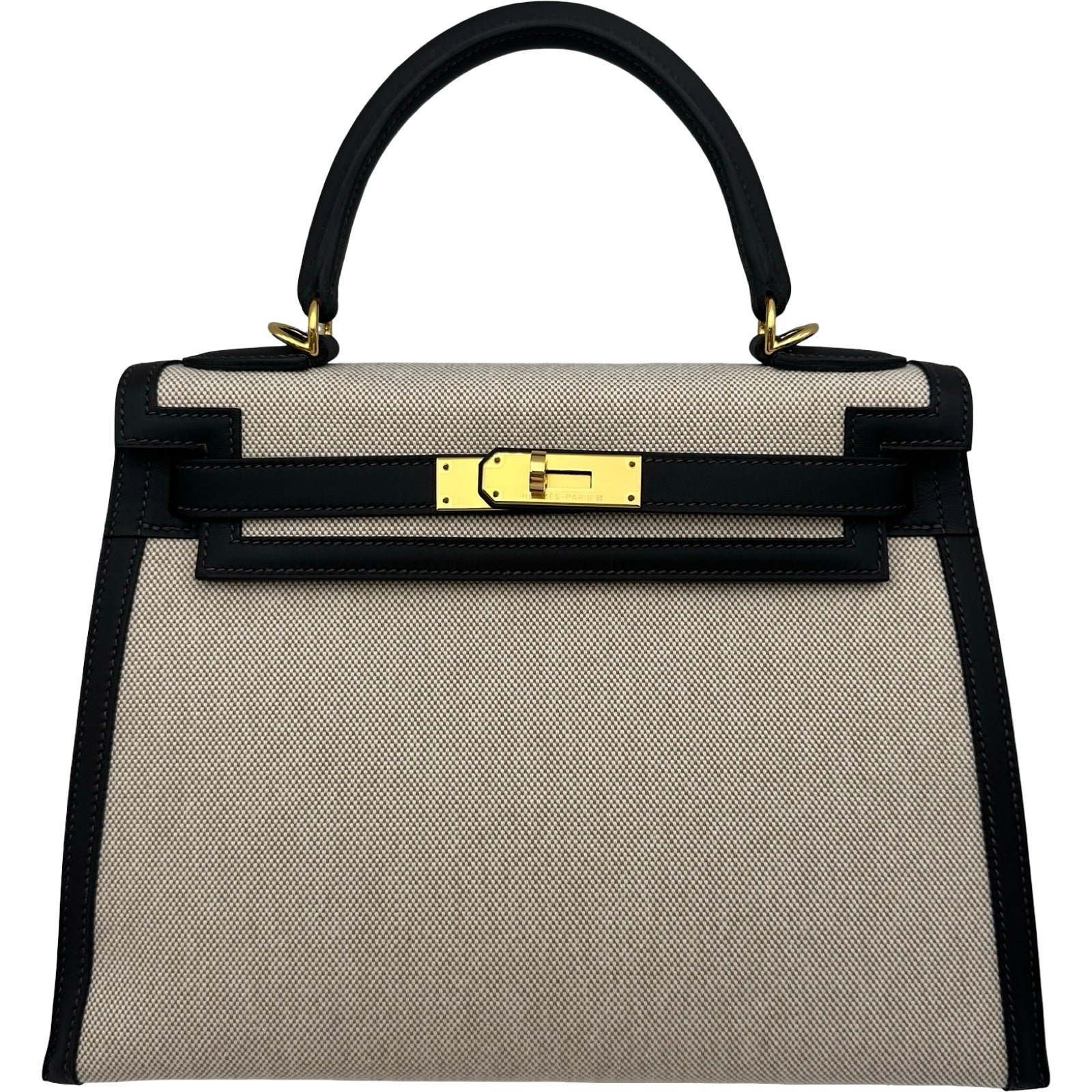 エルメス HERMES ケリー28 外縫い K刻印 エクリュベージュ/モカ