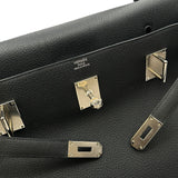 エルメス HERMES ケリー42 マキシ W刻印 ブラック シルバー金具 トゴ メンズ ショルダーバッグ