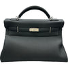 エルメス HERMES ケリー42 マキシ W刻印 ブラック シルバー金具 トゴ メンズ ショルダーバッグ