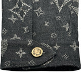 ルイ・ヴィトン LOUIS VUITTON モノグラム総柄デニムジャケット HQA40W ブラック デニム メンズ デニムジャケット