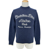 クリスチャン・ディオール Christian Dior アトリエ刺繍ウールニットセーター 213M640AT298 ネイビー ウール メンズ セーター