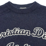 クリスチャン・ディオール Christian Dior アトリエ刺繍ウールニットセーター 213M640AT298 ネイビー ウール メンズ セーター