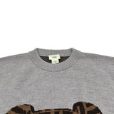 フェンディ FENDI FFテディベアニットセーター JUG037 グレー ウール レディース セーター