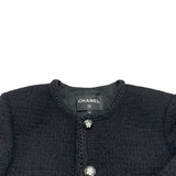 シャネル CHANEL カメリアココマークボタンツイードジャケット P75863 ブラック ツイード レディース その他アウター
