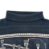 エルメス HERMES ツイロルレーヌ切替ハイネックニットセーター 2H2827DS ネイビー シルク レディース セーター
