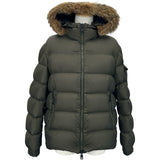 モンクレール MONCLER MARQUE ダウンジャケット カーキ ナイロン メンズ ダウンジャケット