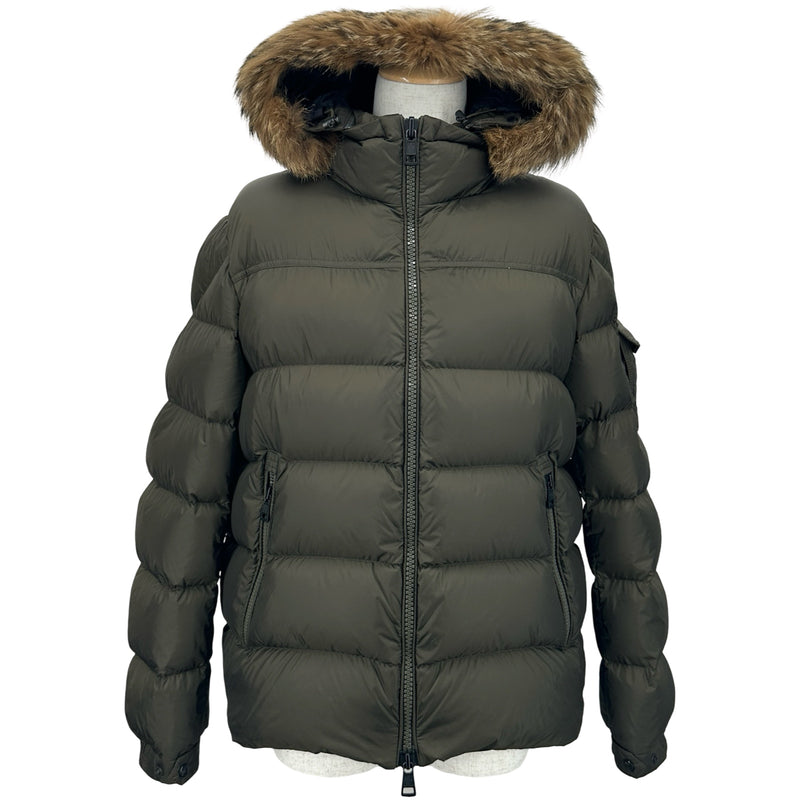 MONCLER CLASSE1　ダウンジャケット カーキ ファー付き モンクレール MONCLER MARQUE ダウンジャケット カーキ ナイロン