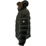 モンクレール MONCLER MARQUE ダウンジャケット カーキ ナイロン メンズ ダウンジャケット