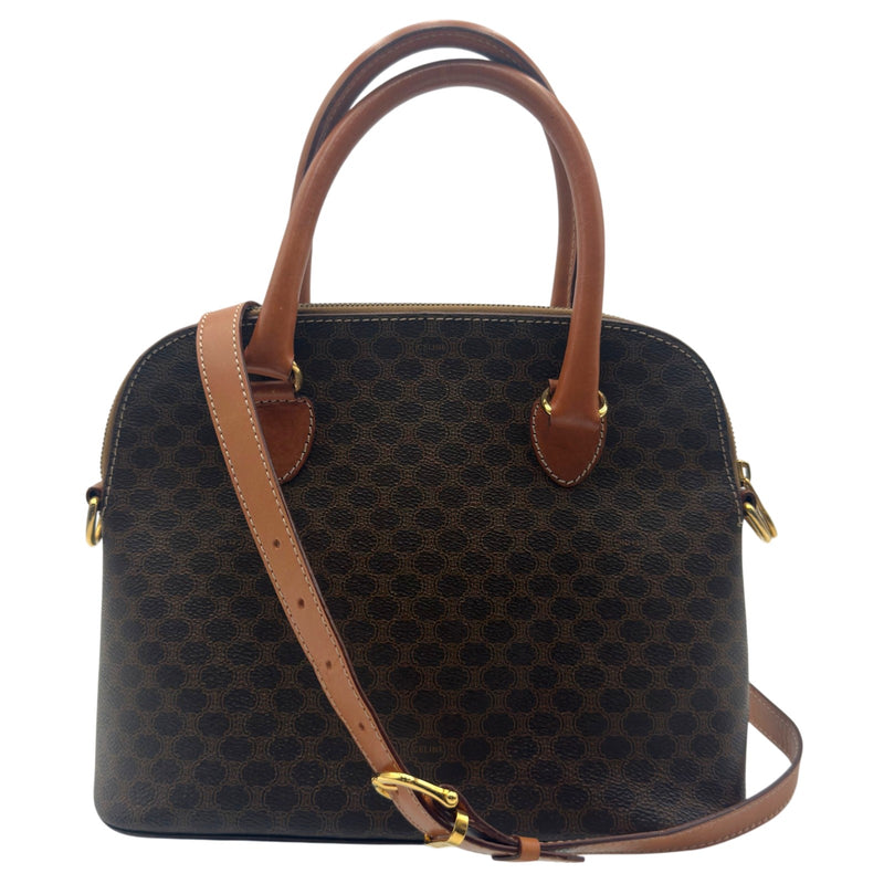 セリーヌ CELINE マカダム 2WAYバック ブラウン ゴールド金具 PVC