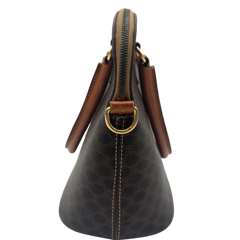 セリーヌ CELINE マカダム 2WAYバック ブラウン ゴールド金具 PVC