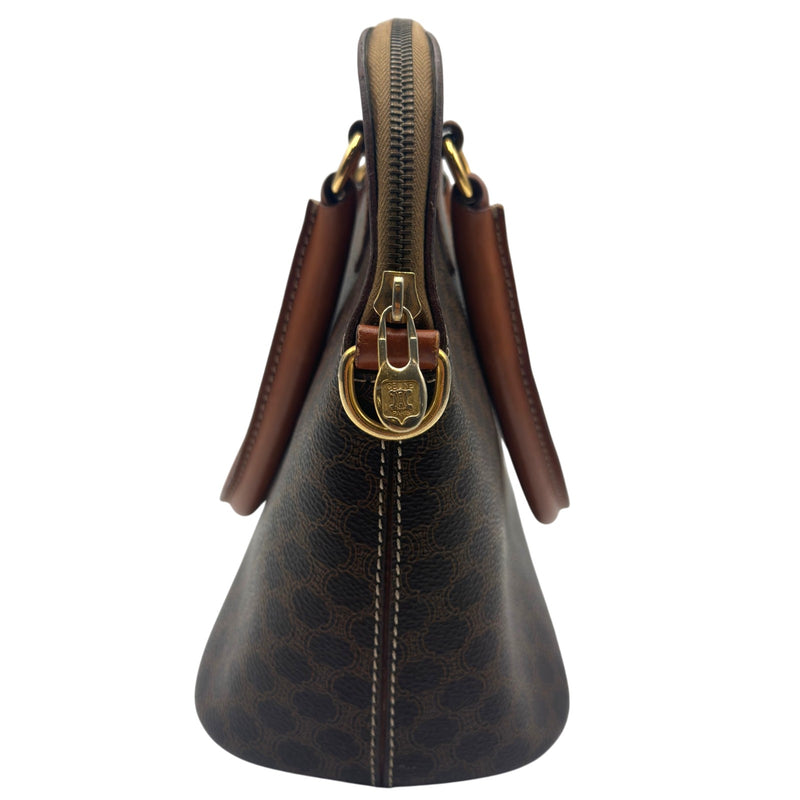 セリーヌ CELINE マカダム 2WAYバック ブラウン ゴールド金具 PVC