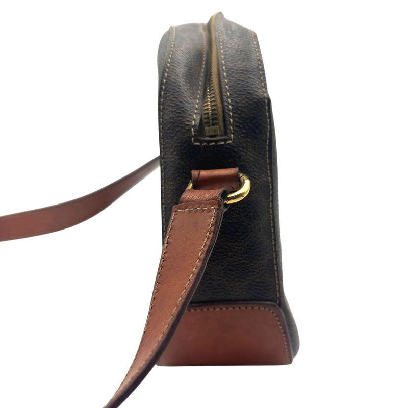 セリーヌ CELINE マカダム ショルダーバッグ ブラウン PVCコーティング