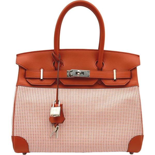 エルメス HERMES バーキン30 U刻印 エクリュ/キュイーブル シルバー