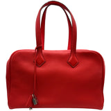 エルメス HERMES ヴィクトリア2 35 D刻印 ルージュクー シルバー金具 トリヨン レディース ショルダーバッグ