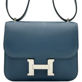 エルメス HERMES コンスタンス3ミニ ヴェルソ Z刻印 ブルー系 シルバー金具 スイフト レディース ショルダーバッグ