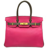 エルメス HERMES バーキン30 パーソナルオーダー □Q刻印 ローズディリアン/エトゥープ ゴールド金具 エプソン レディース ハンドバッグ