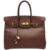エルメス HERMES バーキン35 〇Z刻印 ハバナ ゴールド金具 クシュベル レディース ハンドバッグ