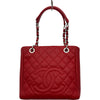 シャネル CHANEL PSTチェーントートバッグ A50994 18番台 レッド シルバー金具 キャビアスキン レディース ショルダーバッグ
