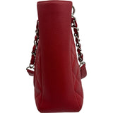 シャネル CHANEL PSTチェーントートバッグ A50994 18番台 レッド シルバー金具 キャビアスキン レディース ショルダーバッグ