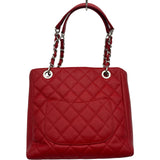 シャネル CHANEL PSTチェーントートバッグ A50994 18番台 レッド シルバー金具 キャビアスキン レディース ショルダーバッグ