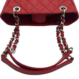 シャネル CHANEL PSTチェーントートバッグ A50994 18番台 レッド シルバー金具 キャビアスキン レディース ショルダーバッグ