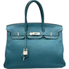 エルメス HERMES バーキン35 □O刻印 ブルージーン シルバー金具 トゴ レディース ハンドバッグ