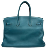 エルメス HERMES バーキン35 □O刻印 ブルージーン シルバー金具 トゴ レディース ハンドバッグ