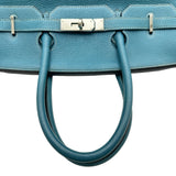 エルメス HERMES バーキン35 □O刻印 ブルージーン シルバー金具 トゴ レディース ハンドバッグ
