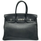 エルメス HERMES バーキン35 □J刻印 ブラック シルバー金具 エヴァーグレイン レディース ハンドバッグ