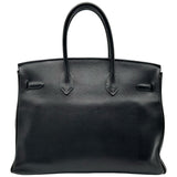 エルメス HERMES バーキン35 □J刻印 ブラック シルバー金具 エヴァーグレイン レディース ハンドバッグ
