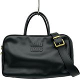 ミュウミュウ miu miu ボーバッグ ブラック レザー レディース ショルダーバッグ