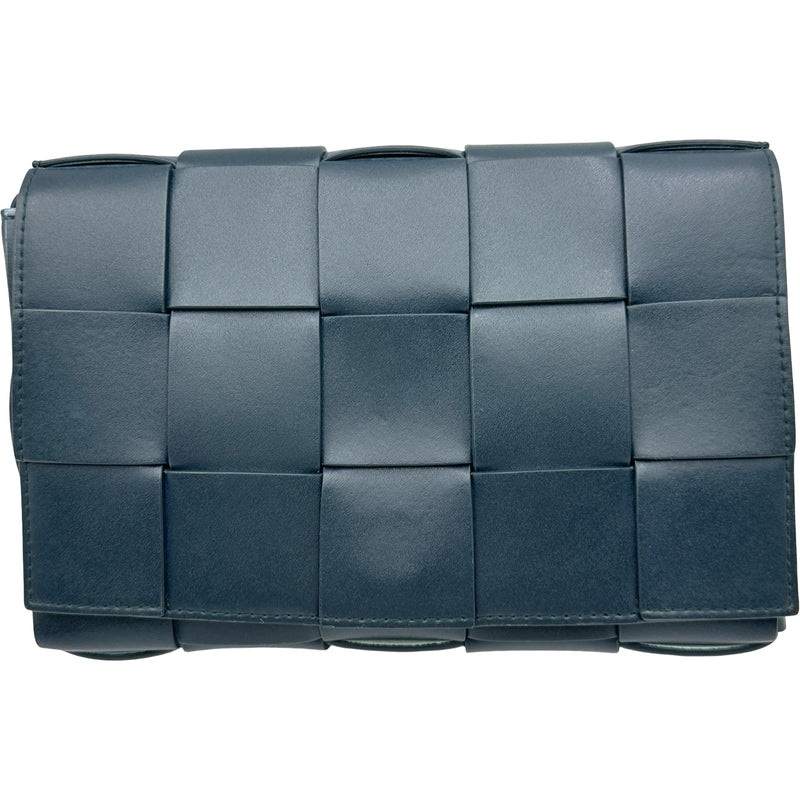 ボッテガヴェネタ イントレチャート ショルダーバッグ ネイビー ボッテガ・ヴェネタ BOTTEGA VENETA マキシイントレチャートカセット