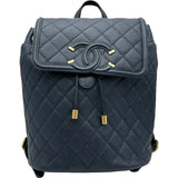 シャネル CHANEL CCフィリグリーリュック A57090 25番台 ネイビー ゴールド金具 キャビアスキン レディース リュック・デイパック