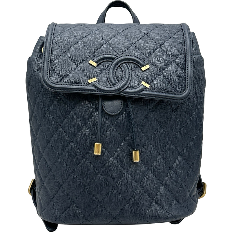 シャネル CHANEL CCフィリグリーリュック A57090 25番台 ネイビー